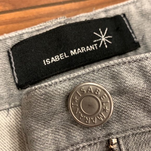Isabel Marant Gray Denim Crop Zipper Jeans - Picture 6 of 16